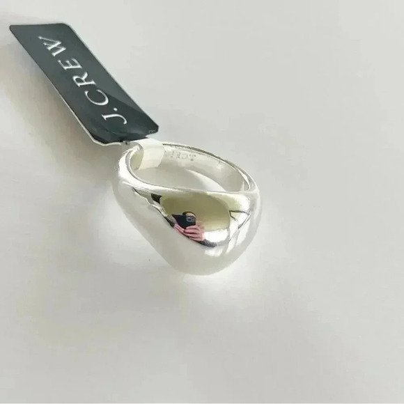 J. Crew Sculptural Orb Ring Silver Mirror Size 7 NWT - Picture 2 of 6